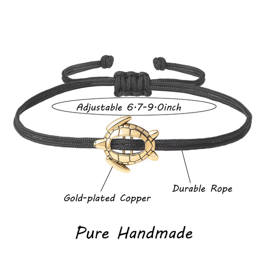 Basic Tortoise Alloy Knitting Gold Plated Silver Plated Couple Drawstring Bracelets