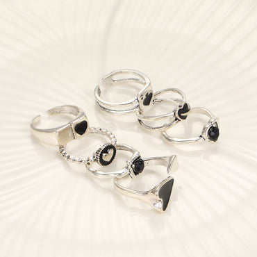 Wholesale Jewelry Hip-hop Cool Style Heart Shape Alloy Enamel Plating Rings