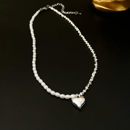 Retro Heart Shape Imitation Pearl Alloy Plating Women's Pendant Necklace
