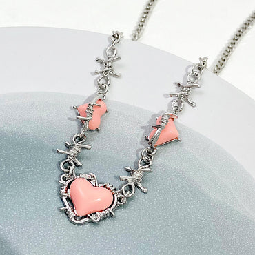Japanese Style Sweet Heart Shape Bow Knot Alloy Wholesale Pendant Necklace