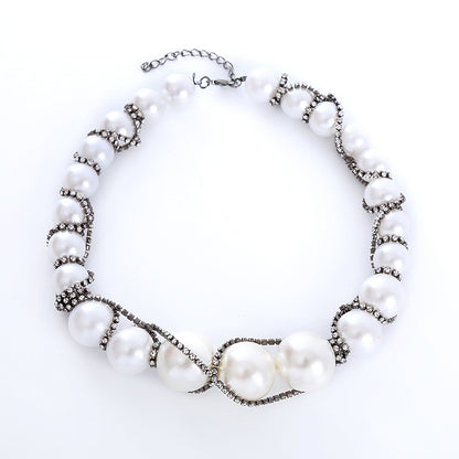 Luxurious Lady Geometric Imitation Pearl Wholesale Necklace