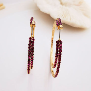 1 Pair Luxurious Solid Color Inlay Alloy Rhinestones Earrings