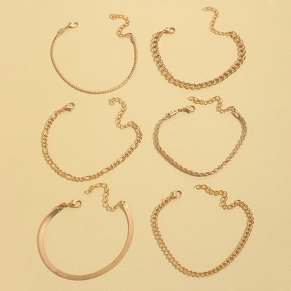Simple Style Solid Color Iron Copper Hollow Out Women's Bracelets