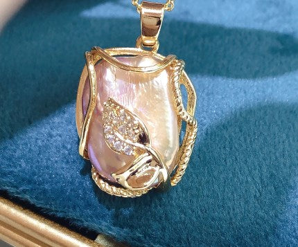 Elegant Irregular Leaf Freshwater Pearl Copper Gold Plated Rings Earrings Necklace In Bulk