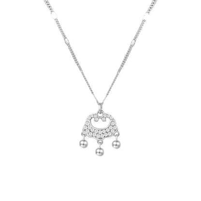 Fairy Style Heart Shape White Copper Zircon Pendant Necklace In Bulk