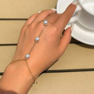 Vacation Simple Style Solid Color Imitation Pearl Copper Wholesale Bracelets