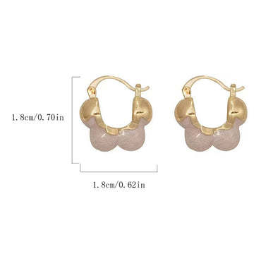 1 Pair Elegant Classic Style Geometric Scallop Enamel Stainless Steel Alloy Gold Plated Earrings