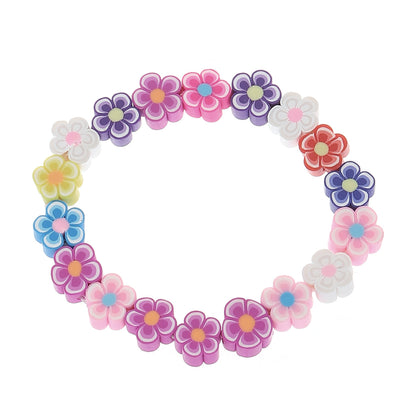 Ethnic Style Simple Style Letter Colorful Flower Beaded Soft Clay Wholesale Bracelets
