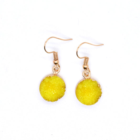 Womens Round Plastic  Resin Imitation Natural Stone Round  Earrings Go190430120011