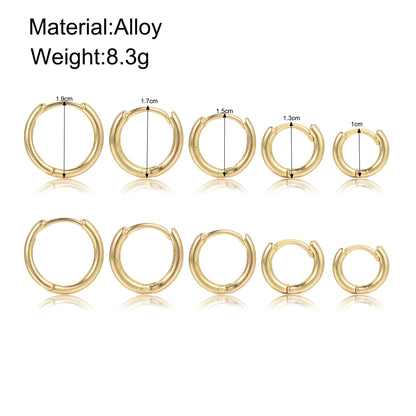 3 Pairs 5 Pairs Luxurious Simple Style Classic Style Round Water Droplets Twist Plating Alloy Gold Plated Silver Plated Hoop Earrings