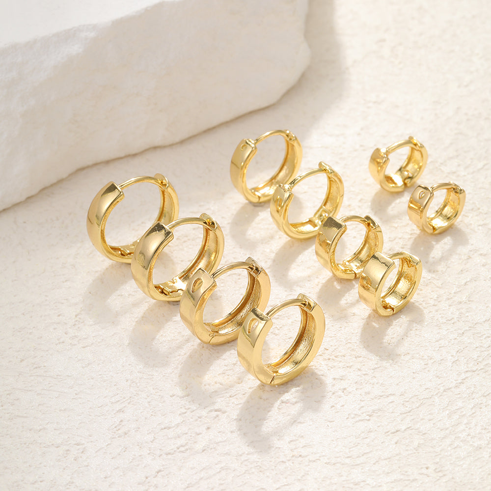 3 Pairs 5 Pairs Luxurious Simple Style Classic Style Round Water Droplets Twist Plating Alloy Gold Plated Silver Plated Hoop Earrings