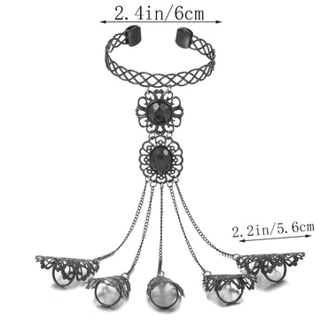 Gothic Exaggerated Flower Arylic Iron Wholesale Wristband Bangle