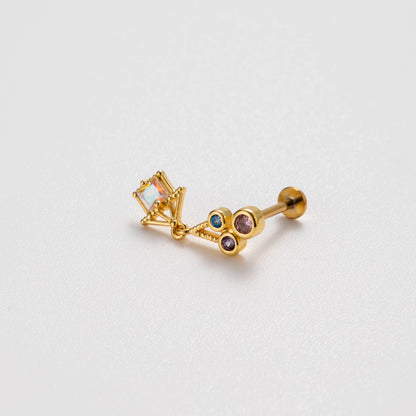 1 Piece Simple Style Tassel Heart Shape Butterfly Inlay Titanium Alloy Zircon Earrings