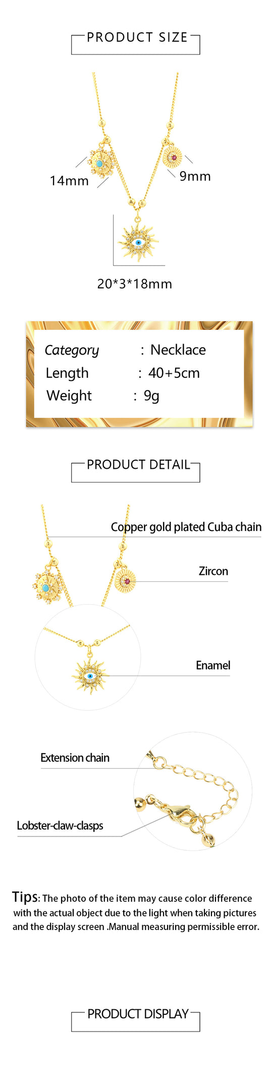 Simple Style Streetwear Letter Moon Eye Copper 18k Gold Plated Zircon Pendant Necklace In Bulk