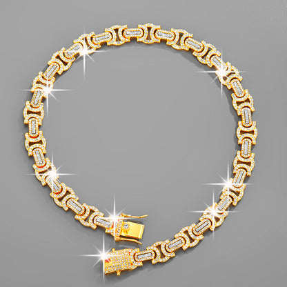 Retro Necklace Alloy Rhinestone Plating Inlay Rhinestones Gold Plated Women's Necklace