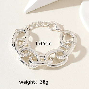 Simple Style Solid Color Chains Print Alloy Asymmetrical Plating Hollow Out Gold Plated Women's Bracelets