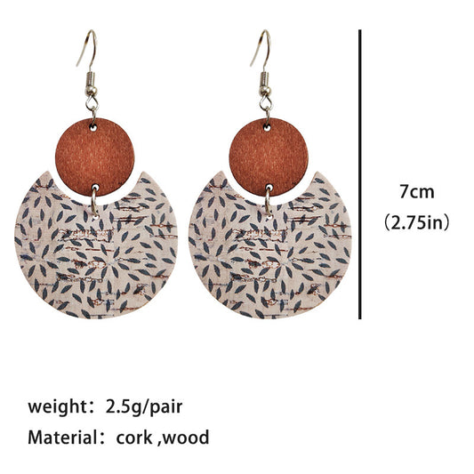 1 Pair Simple Style Leaves Wood Leather Drop Earrings