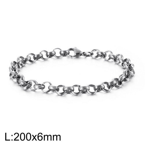 Casual Simple Style Streetwear Solid Color Stainless Steel 18k Gold Plated Men's Bracelets