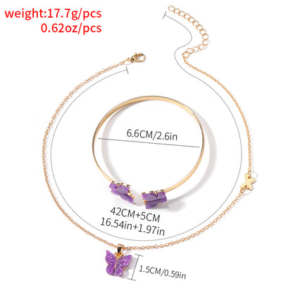 Simple Style Roman Style British Style Butterfly Alloy Women's Rings Bracelets Necklace