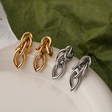 1 Pair Simple Style Commute Solid Color Plating Copper 18k Gold Plated Drop Earrings