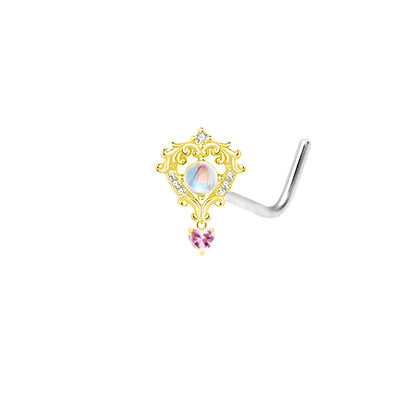 Cute Sexy Animal Heart Shape Stainless Steel Alloy Copper Asymmetrical Plating Inlay Zircon 14k Gold Plated 18k Gold Plated Silver Plated Cartilage Earrings Belly Ring Nose Ring