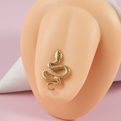 Novelty Streetwear Snake Stainless Steel Polishing Tongue Nail