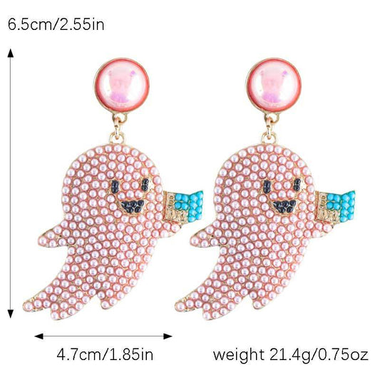 1 Pair Cute Exaggerated Sweet Cartoon Inlay Alloy Rhinestones Beads Drop Earrings