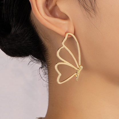 1 Pair Elegant Lady Butterfly Plating Alloy Earrings