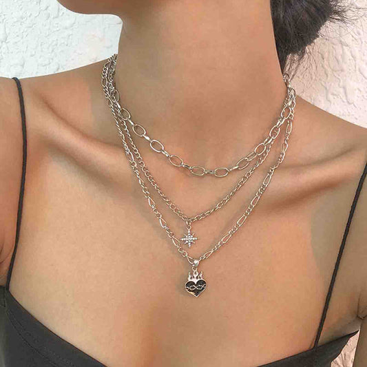 Lady Star Heart Shape Alloy Women's Layered Necklaces