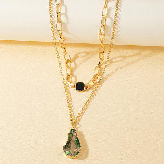 Elegant Simple Style Irregular Resin Alloy Wholesale Layered Necklaces