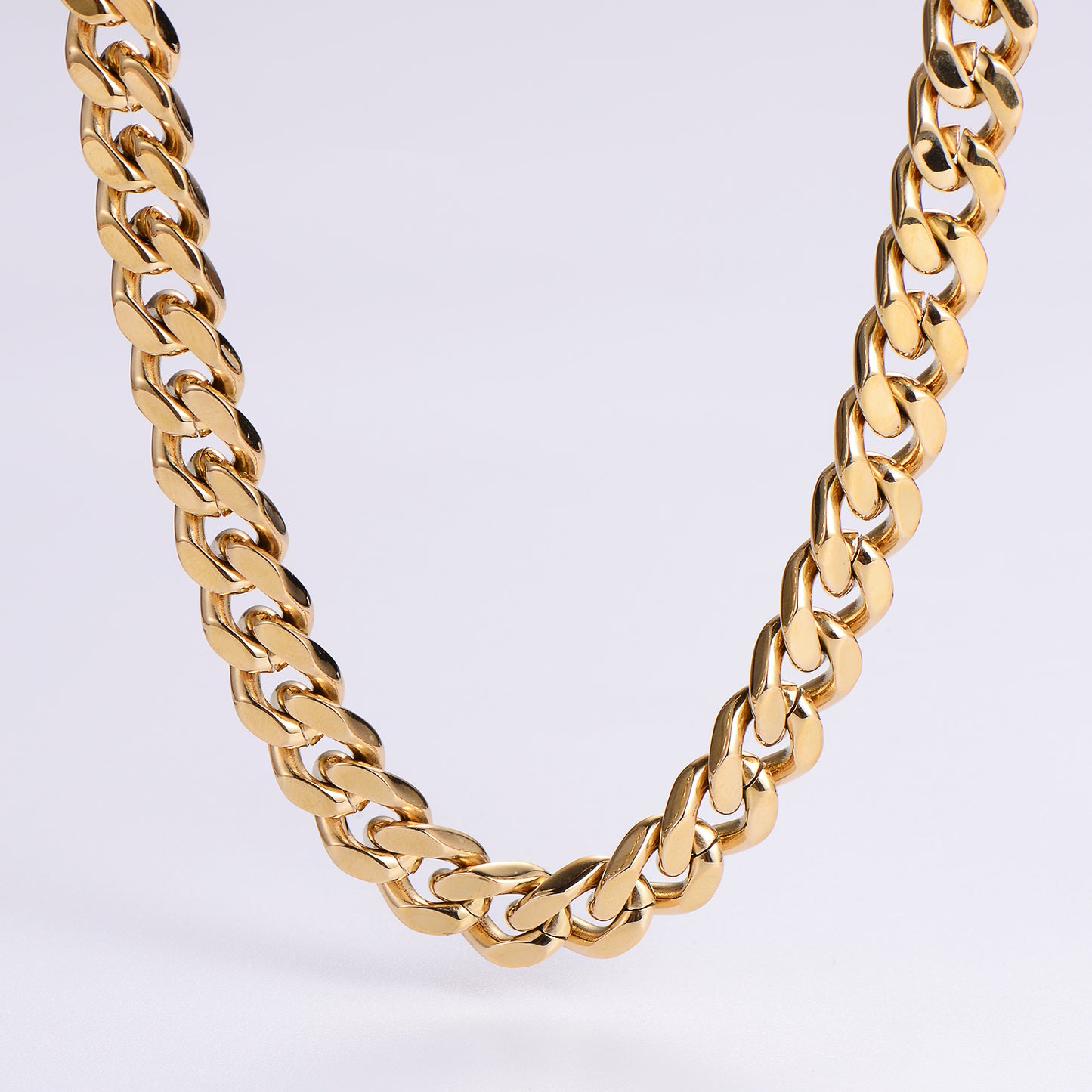 Hip-hop Rock Solid Color Stainless Steel Polishing Plating 18k Gold Plated Long Necklace