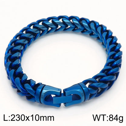 Multi-color Optional Classic Round Grinding Stainless Steel Polished Keel Chain Bracelet Personality Titanium Steel Positive And Negative Chain Men's Bracelet