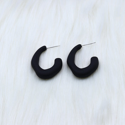 1 Pair Retro Solid Color Stoving Varnish Metal Ear Studs