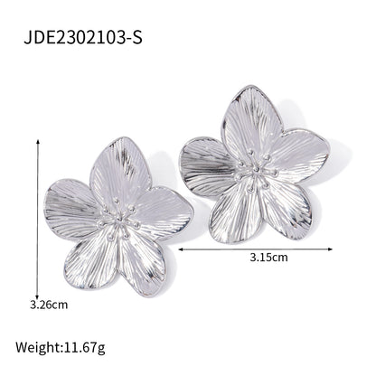 Ins Style Flower Butterfly Stainless Steel Plating Inlay Turquoise 18k Gold Plated Rings Earrings