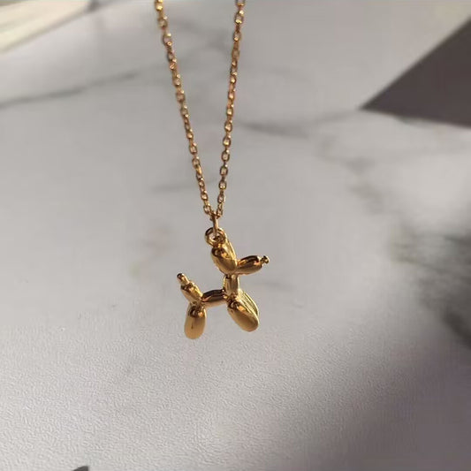 Cute French Style Animal Dog Alloy Three-dimensional Unisex Pendant Necklace