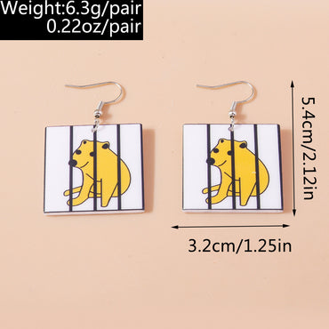 1 Pair Simple Style Dog Printing Zinc Alloy Drop Earrings