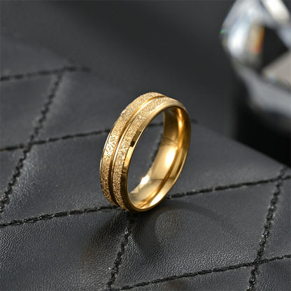 Simple Style Solid Color Titanium Steel Plating 18k Gold Plated Men's Rings