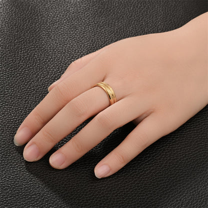Simple Style Solid Color Titanium Steel Plating 18k Gold Plated Men's Rings