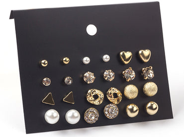 12 Pairs Simple Style Classic Style Geometric Alloy Ear Studs