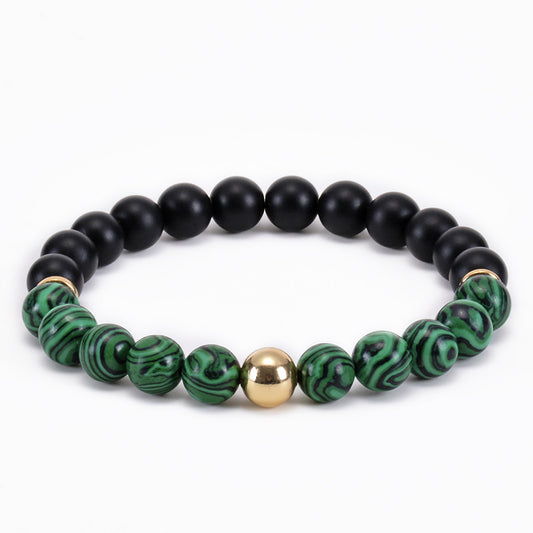 Classic Style Round Natural Stone Turquoise Beaded Bracelets