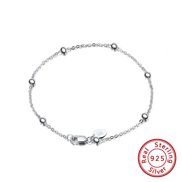 Hip-hop Simple Style Solid Color Sterling Silver Polishing Plating White Gold Plated Rhodium Plated Silver Plated Bracelets