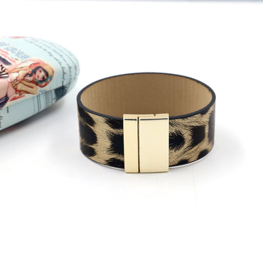 Ig Style Simple Style Leopard Pu Leather Women's Bangle