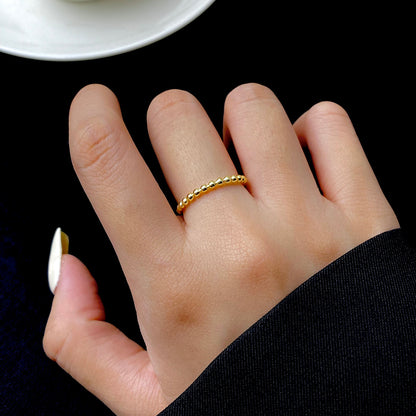 Elegant Simple Style Solid Color Sterling Silver Plating Gold Plated Open Rings