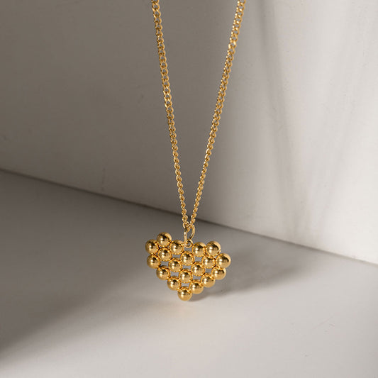 Ig Style Simple Style Heart Shape Stainless Steel Titanium Steel Plating 18k Gold Plated Pendant Necklace