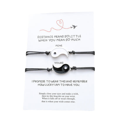 New Airplane Card Bracelet Creative Adjustable Alloy Tai Chi Braided 2 Piece Bracelet