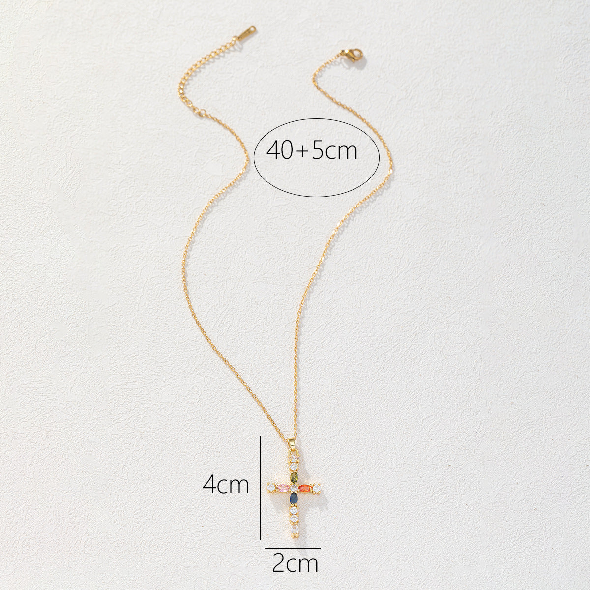Sweet Cross Copper Zircon Pendant Necklace In Bulk