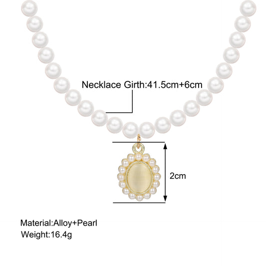 Sweet Water Droplets Imitation Pearl Alloy Beaded Plating Women's Pendant Necklace