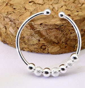 Simple Style Solid Color Sterling Silver Plating Open Rings