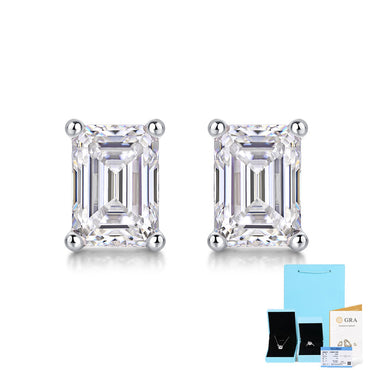 Simple Style Solid Color Sterling Silver Inlay Moissanite Ear Studs