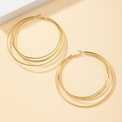 Wholesale Jewelry Simple Style Classic Style Solid Color Alloy Ferroalloy 14k Gold Plated Plating Hoop Earrings